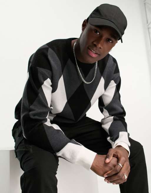 Jersey negro extragrande de rombos de ADPT 