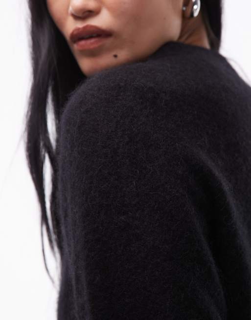 Jersey negro holgado de punto muy suave de lana de alpaca y lana de ARKET, 2 de 4