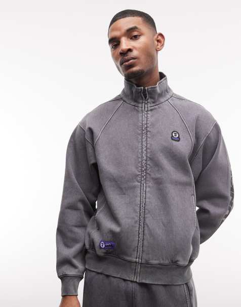 Jersey negro lavado con cremallera y logo de Aape by A Bathing Ape (parte de un conjunto) - view 1
