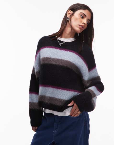 Jersey negro y azul a rayas de punto Merlin de Carhartt WIP - view 1