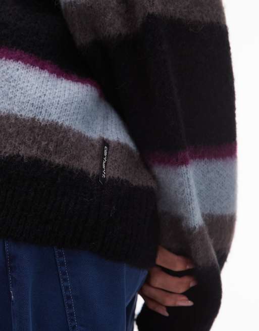 Jersey negro y azul a rayas de punto Merlin de Carhartt WIP, 4 de 4