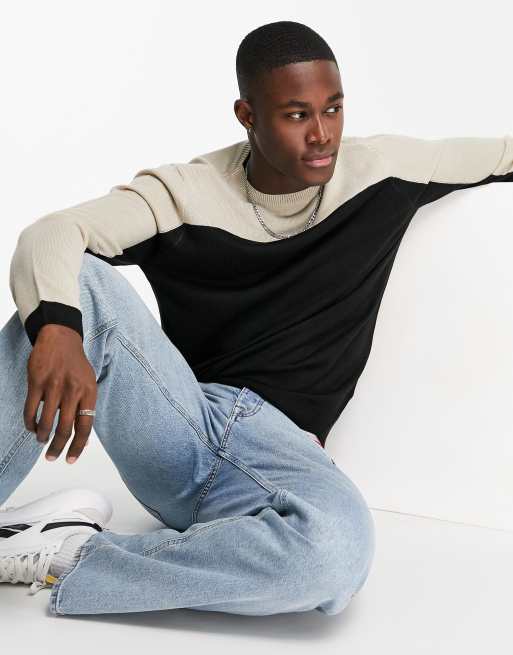 Jersey negro y color piedra con diseño color block de Soul Star