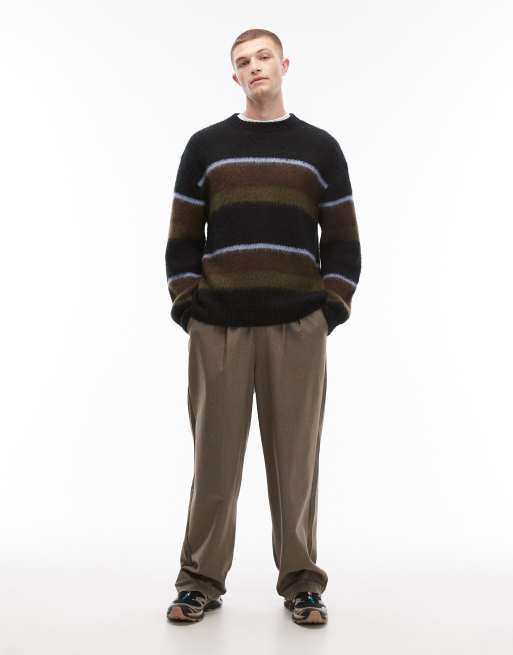 Jersey negro y verde a rayas de punto Merton de Carhartt WIP, 2 de 5