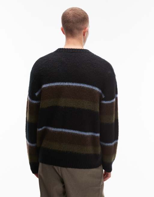 Jersey negro y verde a rayas de punto Merton de Carhartt WIP, 3 de 5