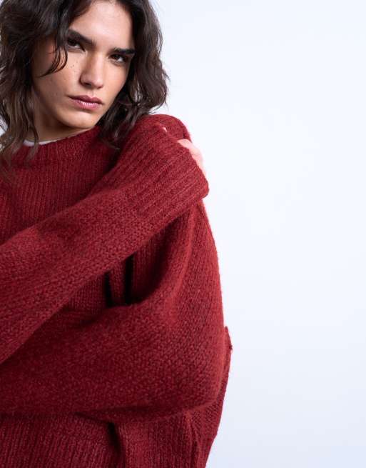 Jersey rojo de punto mullido de mezcla de lana Ultimate de Topshop, 3 de 4