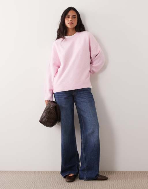 Jersey rosa claro con sisas caídas de punto de JDY, 2 de 4