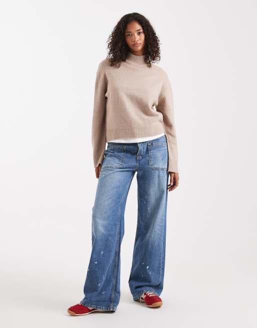 Jersey rosa con cuello alto de punto de Brave Soul, 3 de 4