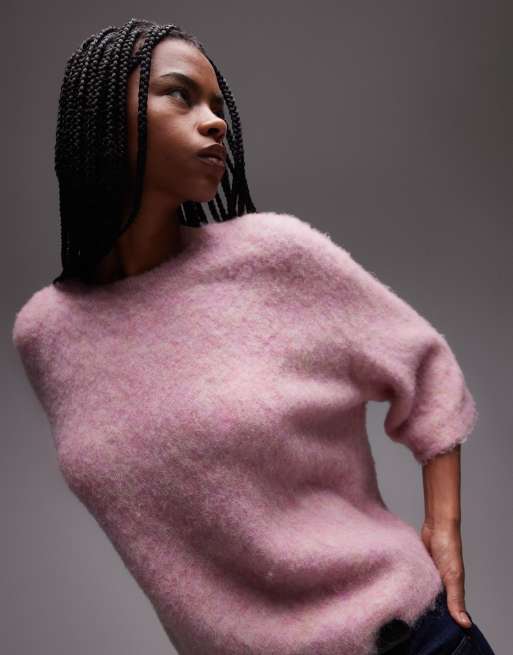 Jersey rosa de manga corta de punto de lana de alpaca de & Other Stories, 4 de 4