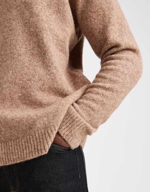Jersey tostado jaspeado holgado con cuello redondo de punto de ASOS DESIGN, 5 de 5
