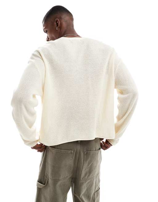 Jersey veraniego color crema de punto ligero de Cotton On, 3 de 4