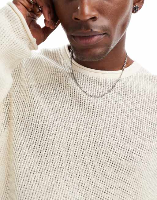 Jersey veraniego color crema de punto ligero de Cotton On, 4 de 4