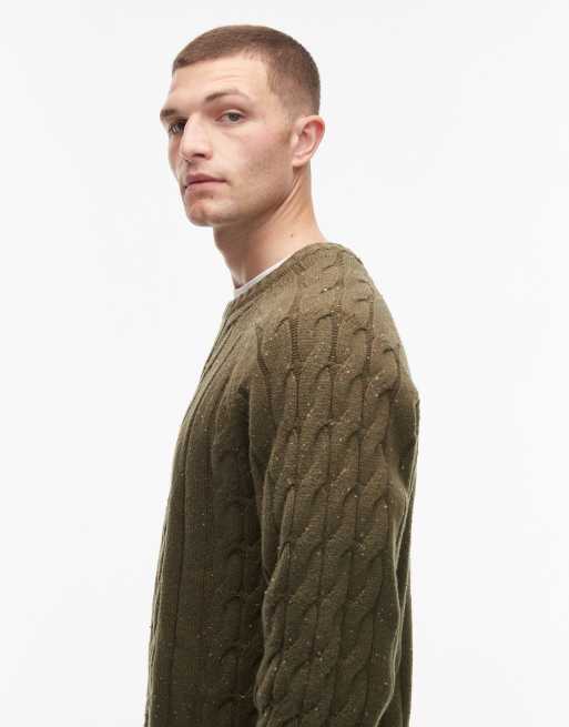 Jersey verde caqui oscuro de punto de ochos grueso Vanleer de Dickies, 4 de 5
