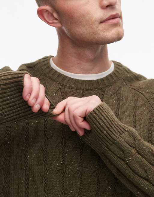 Jersey verde caqui oscuro de punto de ochos grueso Vanleer de Dickies, 5 de 5