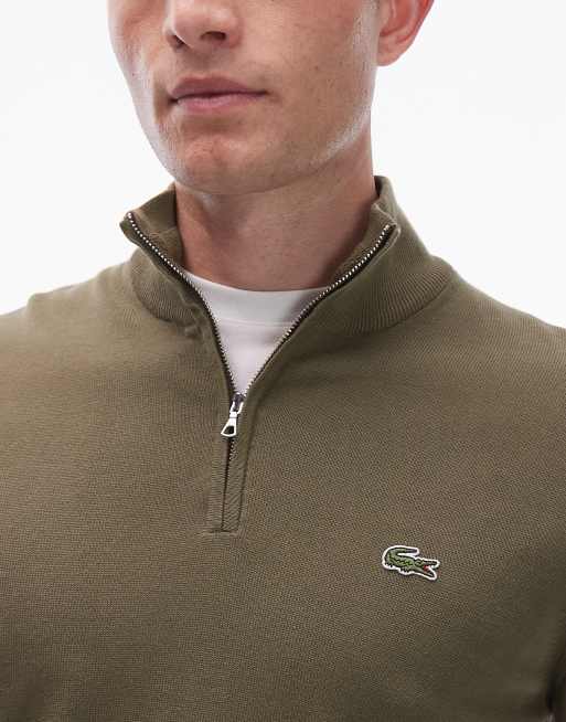 Jersey verde con cremallera corta de Lacoste ASOS