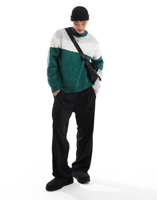 Jersey verde con estampado de jacquard de punto de COLLUSION