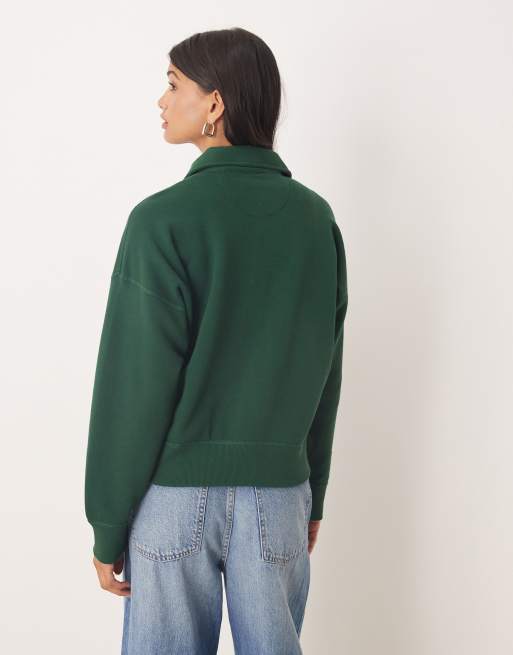 Jersey verde con logo y cremallera corta de Polo Ralph Lauren, 4 de 4
