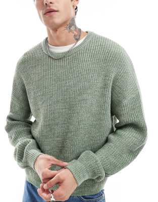 Jersey verde holgado de punto inglés de ASOS DESIGN - view 1
