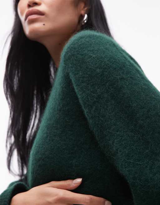 Jersey verde holgado de punto muy suave de lana de alpaca y lana de ARKET, 2 de 4
