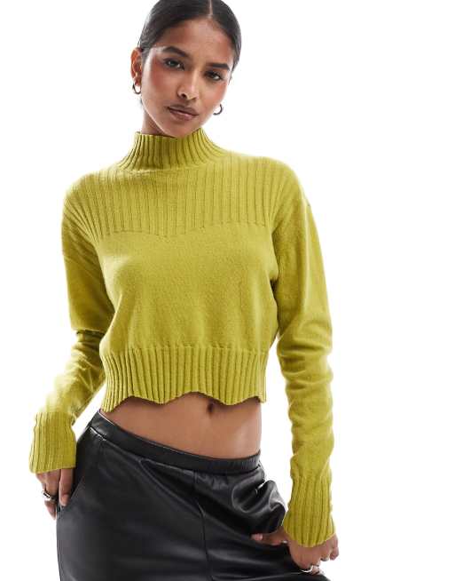 Jersey verde lima con cuello subido y bordes festoneados Joy de Scalpers