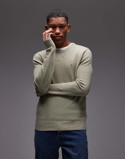 Jersey verde oliva jaspeado básico con diseño estructurado de Tommy Hilfiger - view 1