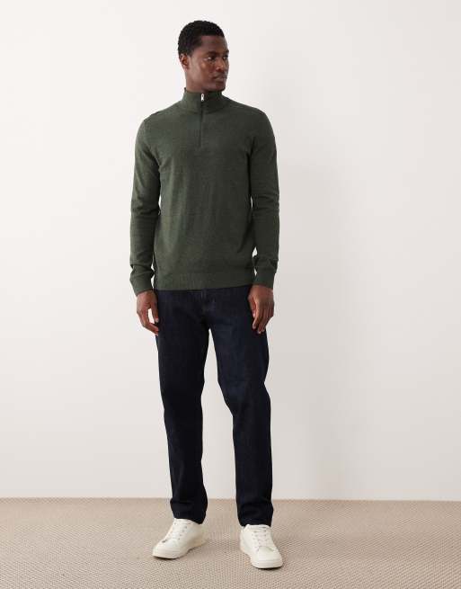 Jersey verde oscuro con cremallera corta de Selected, 2 de 5