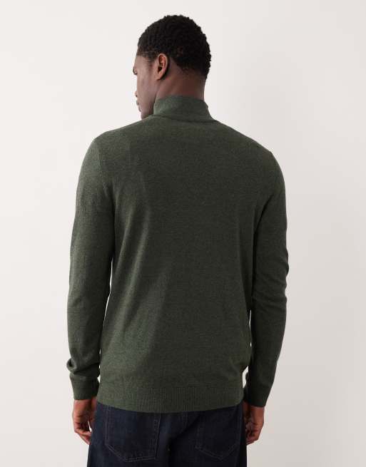 Jersey verde oscuro con cremallera corta de Selected, 3 de 5