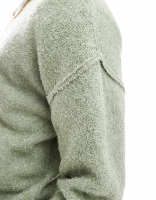 Jersey verde salvia holgado de punto ligero texturizado de ASOS DESIGN, 2 de 4