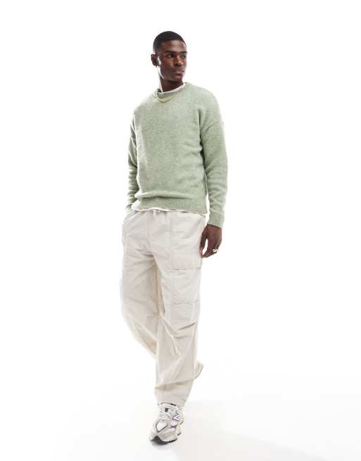 Jersey verde salvia holgado de punto ligero texturizado de ASOS DESIGN, 4 de 4