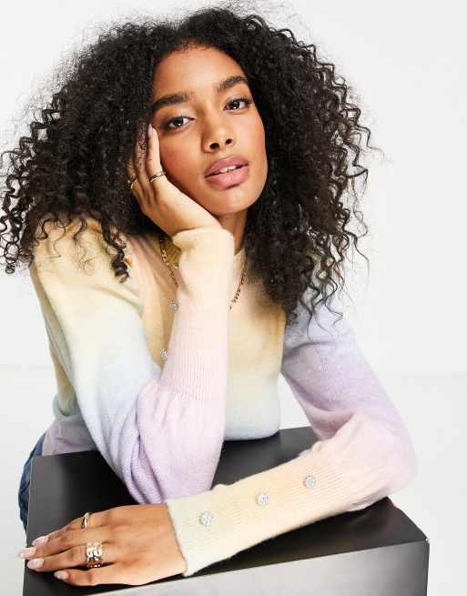 Jersey violeta claro con diseño degradado efecto arcoíris de River Island
