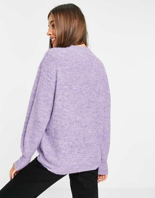 Jersey violeta con cuello redondo de punto mullido de ASOS DESIGN, 4 de 4