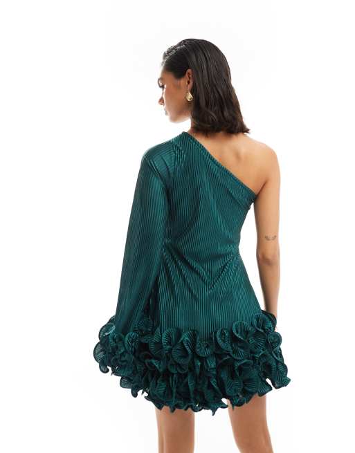 strapless open back dress Laurencia One Shoulder Mini Dress | Chocolate | Womens main image 0