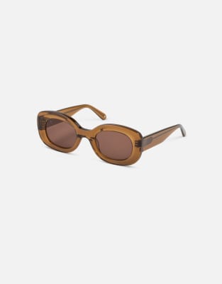 Jimmy Fairly - The Cinnamon - Lunettes de soleil rectangulaires - Marron