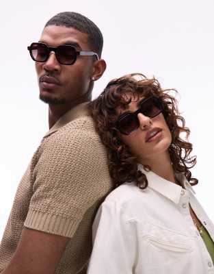 Jimmy Fairly The Darren square sunglasses in tortoiseshell-Brown
