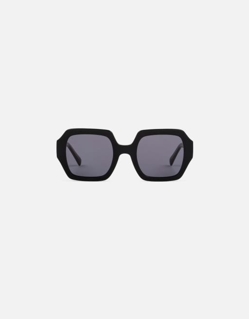 Jimmy Fairly - The Dita - Oversized vierkante zonnebril in zwart , 3 van 5