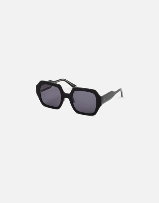 Jimmy Fairly - The Dita - Oversized vierkante zonnebril in zwart , 4 van 5