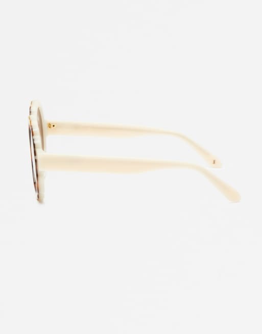 Jimmy Fairly – The Lily – Runde Sonnenbrille in heller Schildpatt-Optik mit Wellenumrandung , 4 von 5