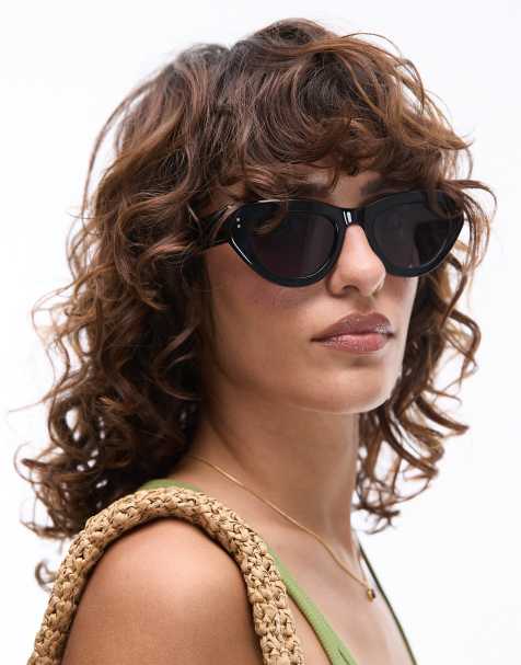 Jimmy Fairly – The Lucia – Schmale Cat-Eye-Sonnenbrille in Schwarz - view 1