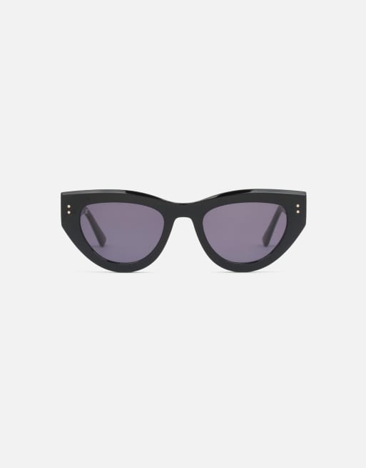 Jimmy Fairly The Lucia slim cat eye sunglasses in black, 3 of 5