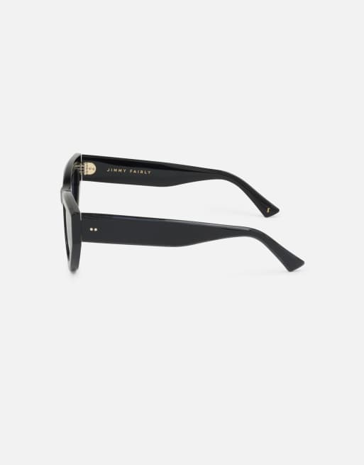 Jimmy Fairly The Lucia slim cat eye sunglasses in black, 4 of 5
