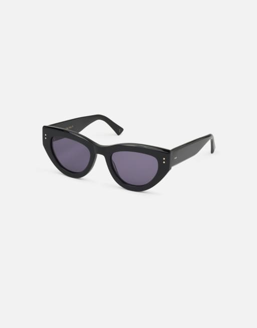 Jimmy Fairly The Lucia slim cat eye sunglasses in black, 5 of 5