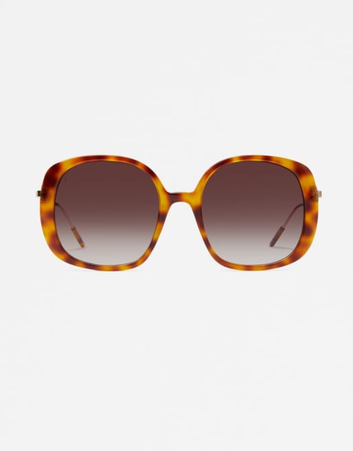 Jimmy Fairly – The Marilu – Eckige Oversize-Sonnenbrille in Vintage-Schildpatt-Optik, 3 von 5