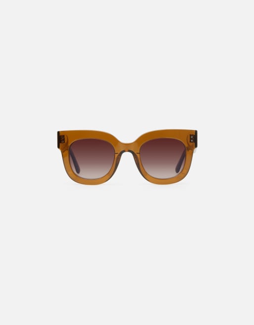 Jimmy Fairly The Maya large square sunglasses in brown | ASOS