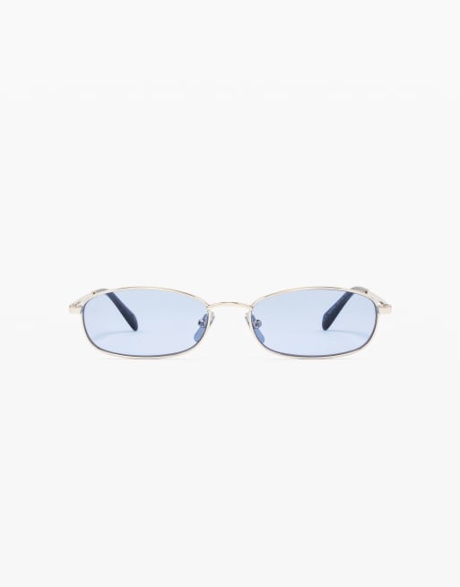 Jimmy Fairly The Vicky rectangular metal sunglasses in silver with