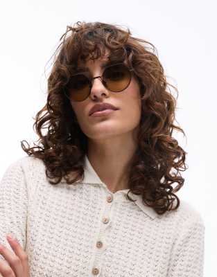 Jimmy Fairly - The Vietri - Lunettes de soleil hexagonales en métal avec verres effet dégradé-Multicolore