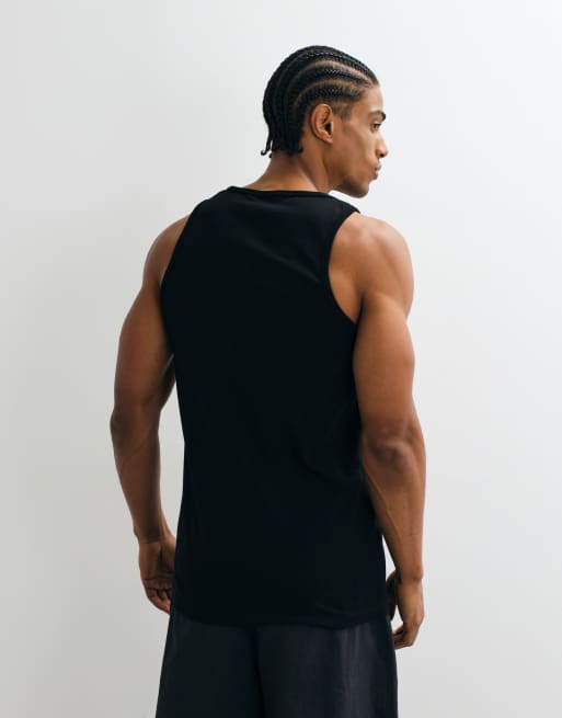 JJ Rebel 2 pack basic tank tops in white & black, 4 of 5