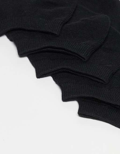 JJ Rebel 5 pack trainer socks in black, 3 of 3