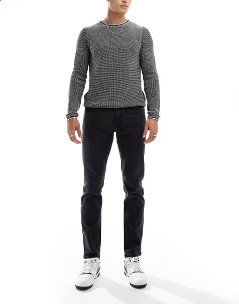 JJ Rebel Adam tapered jeans in black 