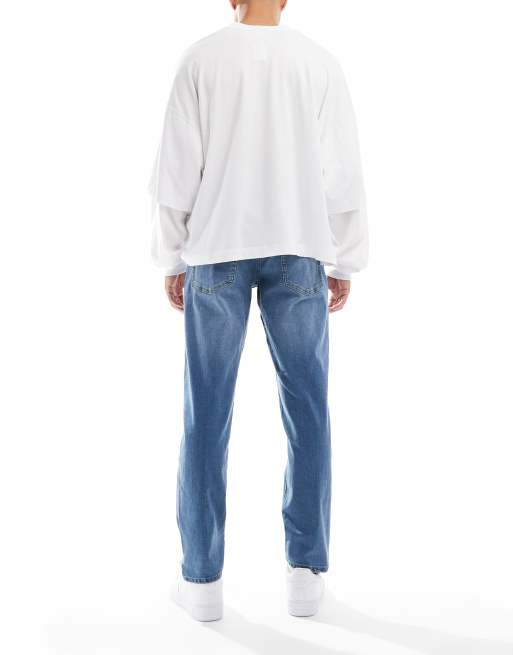 JJ Rebel – Adam – Schmal zulaufende Jeans in Mittelblau , 2 von 5
