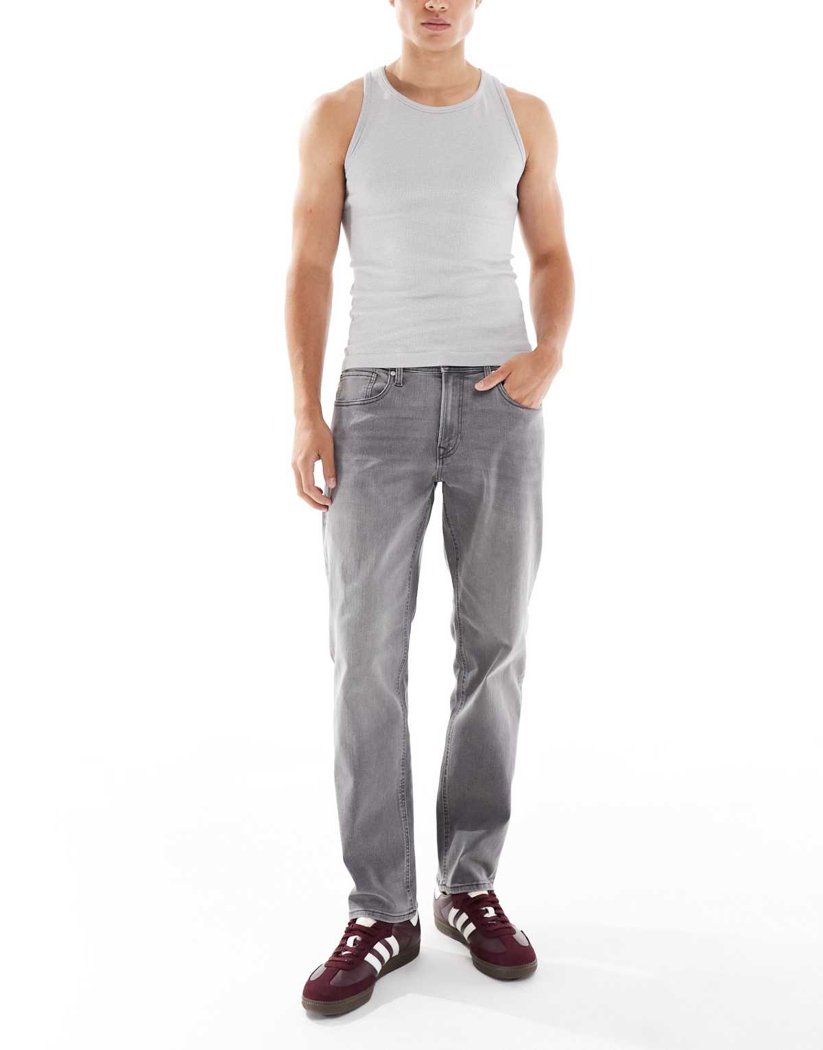 JJ Rebel Adam tapered fit jeans in grey