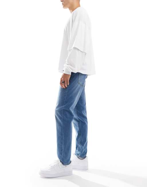 JJ Rebel - Adam - Toelopende jeans in middenblauw , 3 van 5